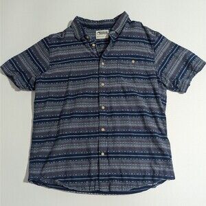 Mountain Khaki Men's XL Blue Western Pattern Short Sleeve Button Down